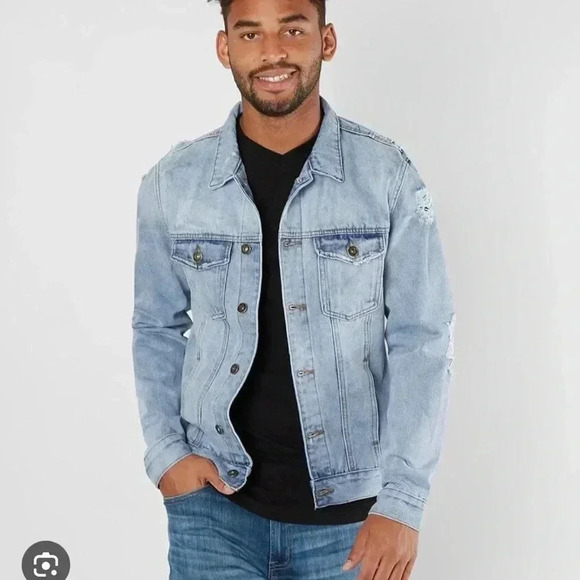 Brooklyn Cloth Distressed Jean Jacket - Picture 1 of 7